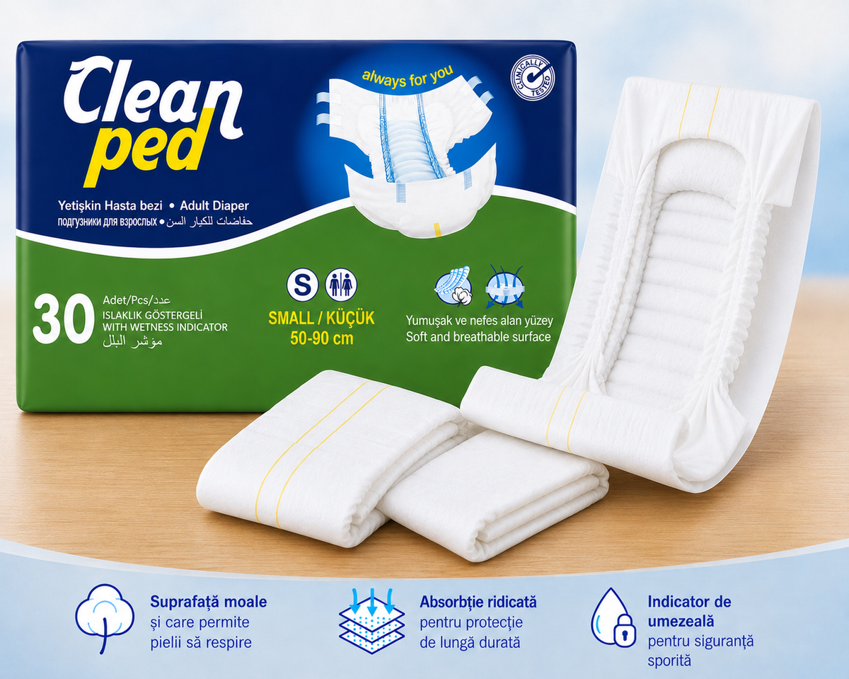 Scutece pentru adulți CLEANPED Small S – 30 buc